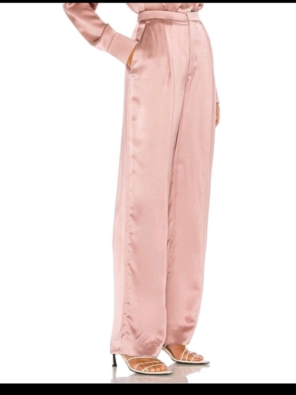 $395 NWT VINCE Liquid Shine Straight Leg Trousers Size 4